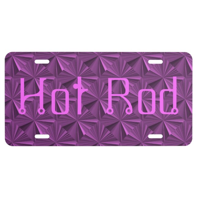 Hot Rod Hot Pink Custom License Plate by Janz (Front)