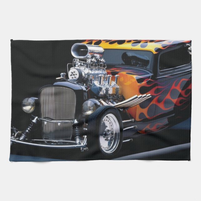 Hot rod kitchen towel (Horizontal)