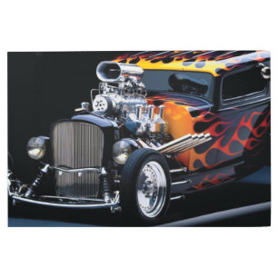 Hot rod metal print