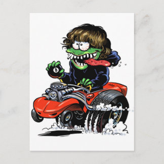 Hot Rod Monster Postcard