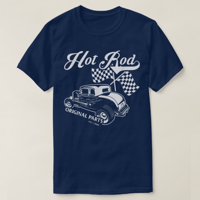 Hot Rod Original Parts Classic Old American Engine T-Shirt (Design Front)