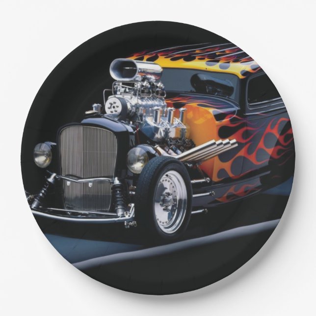 Hot rod paper plates (Front)