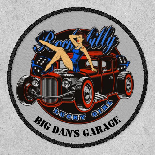Hot Rod Pinup Babe Custom Name Or Garage Patch