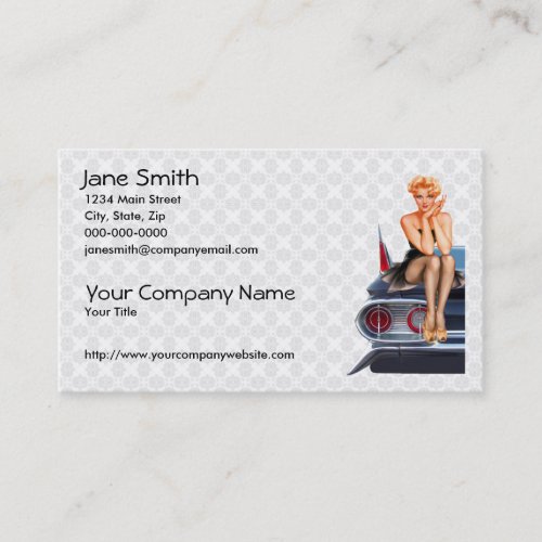 Hot Rod Pin Up Girl Business Card Templates