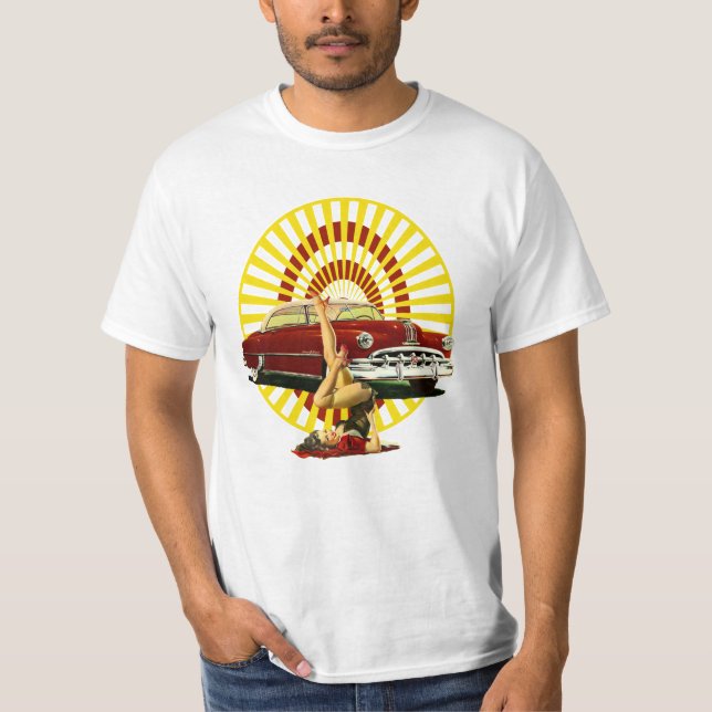 Hot Rod Pinup Girl T-Shirt (Front)