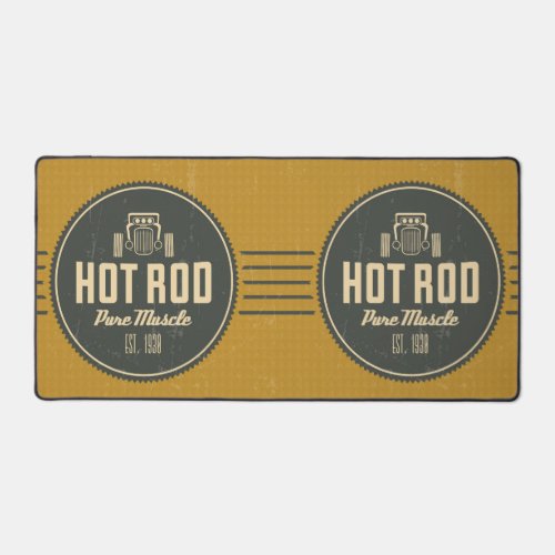 Hot Rod Retro Label Man Cave  Desk Mat