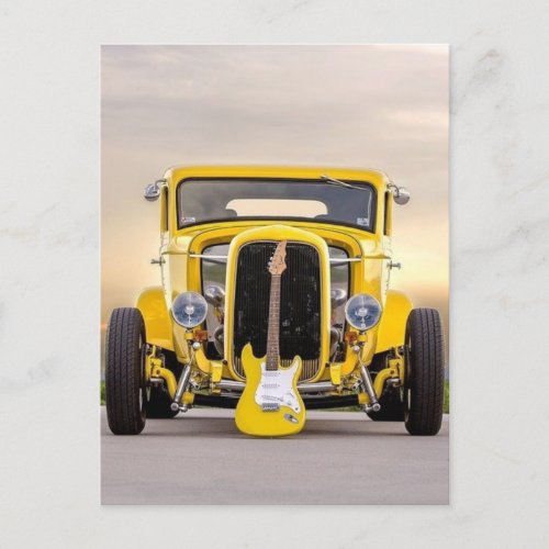 Hot Rod Rock Car Postcard