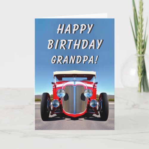 Hot Rod Rockabilly RocknRoll Classic Car Birthday Card