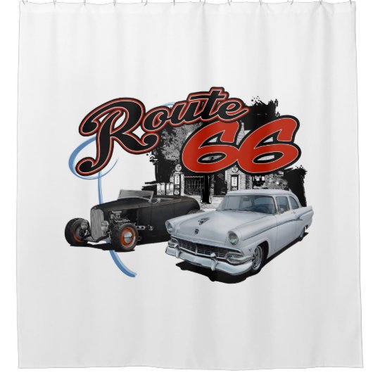 Hot Rod Route Shower Curtain
