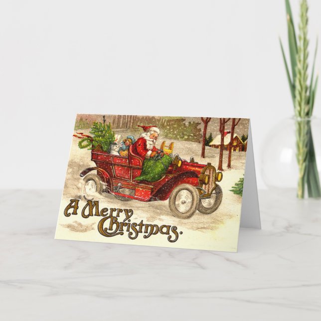 Hot Rod Santa Holiday Card (Front)