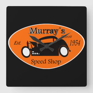 Hot Rod Square Wall Clock