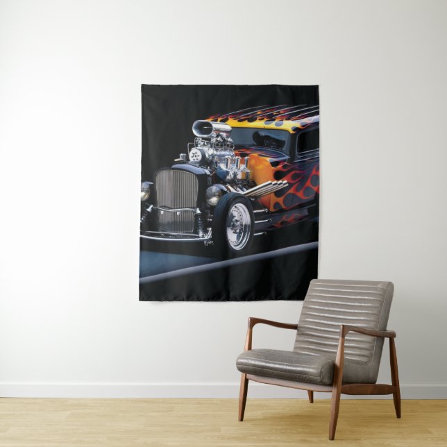 Hot rod tapestry (In Situ)