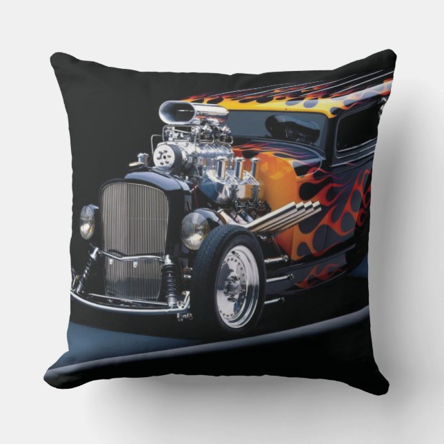 Hot rod throw pillow (Front)