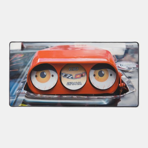 Hot rod truck air intake crazy eyes desk mat