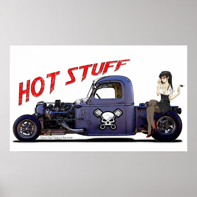 Hot Rod Truck with a Girl Poster (Front)