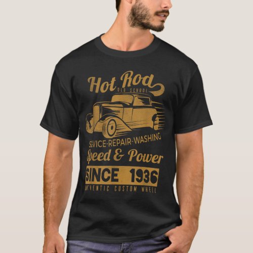 Hot Rod Vintage Old School Race Car T_Shirt