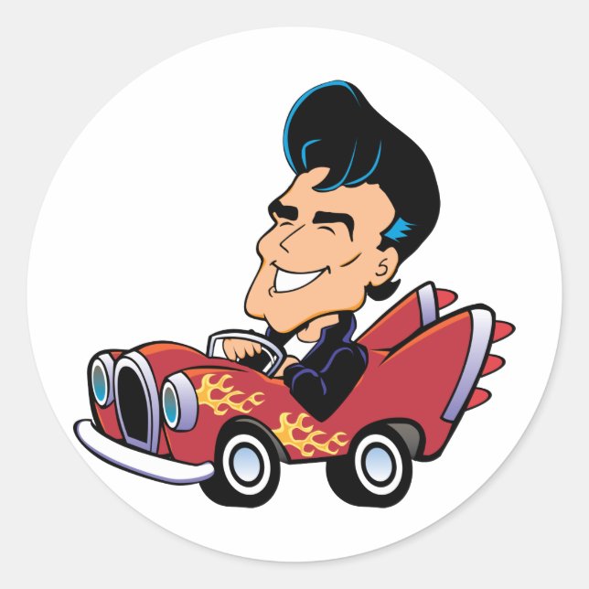 Hot Rodder Classic Round Sticker (Front)