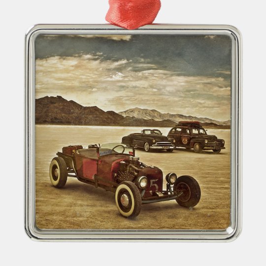 Hot Rods at Bonneville Metal Ornament