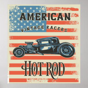Hot rods race classic Poster