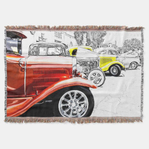 Hot Rods Throw Blanket