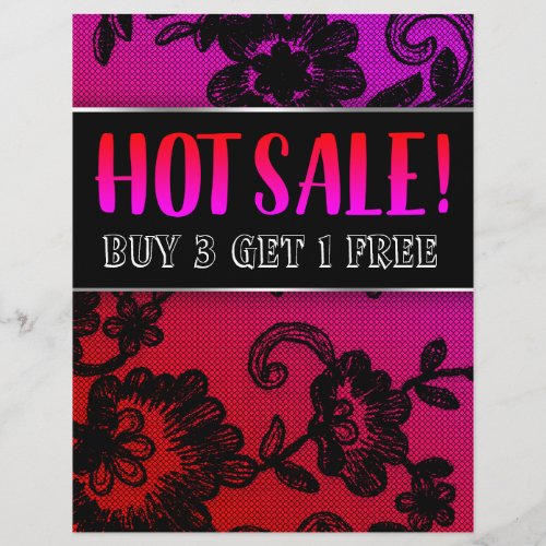 HOT Sale Fire Red Pink Black Lace Flyer