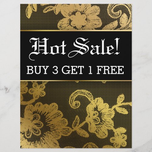 HOT Sale Gold Black Lace Flyer