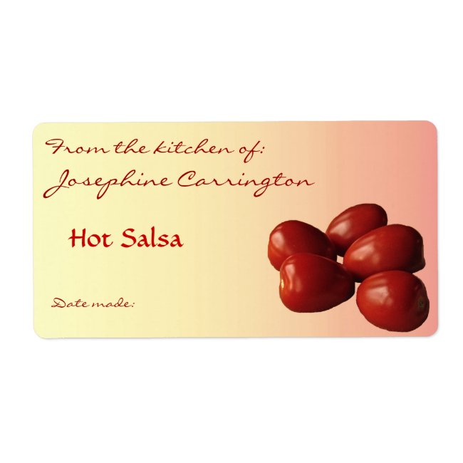 Hot Salsa Canning Labels