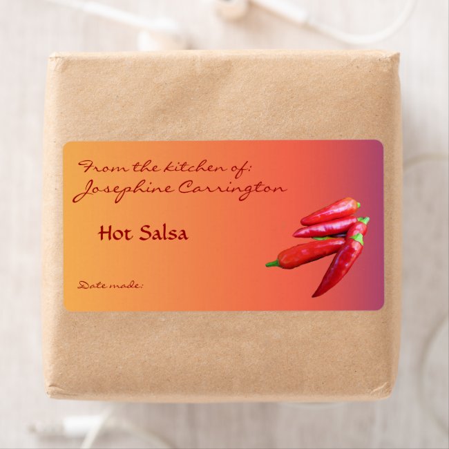 Hot Salsa Canning Labels