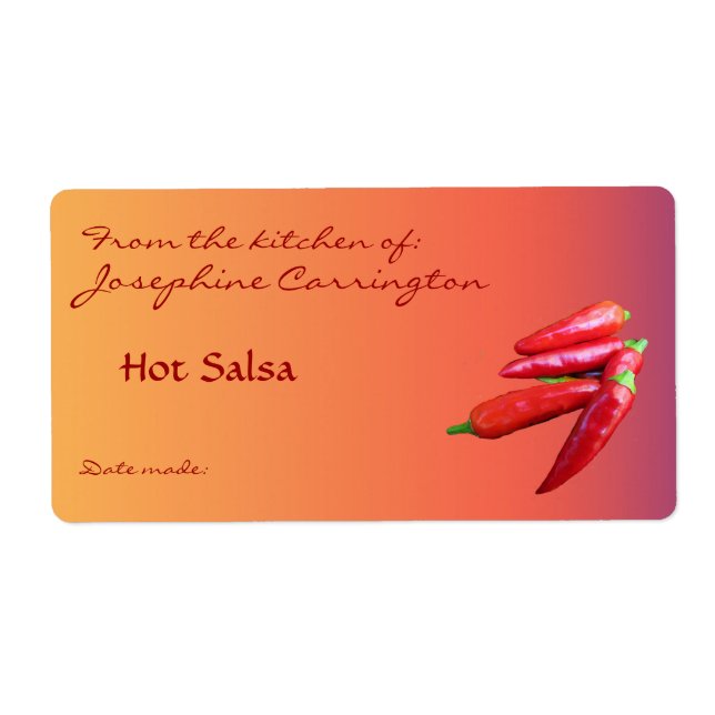 Hot Salsa Canning Labels (Front)
