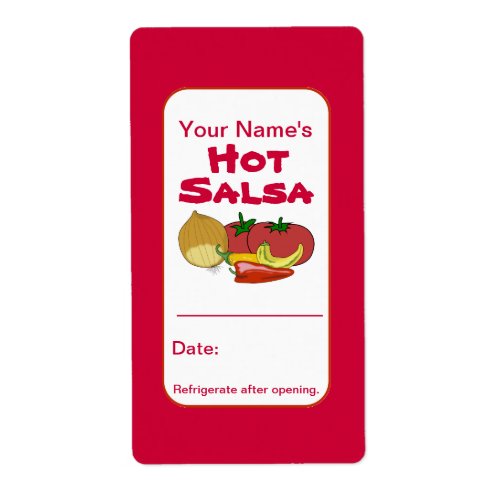 Hot Salsa Personalized Jar Stickers Add Your Name