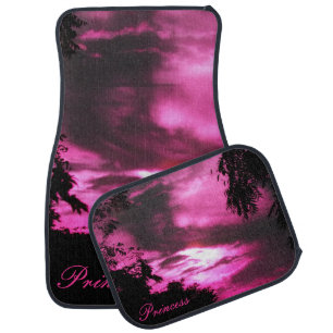 Hot Sapphire Pink Skies Car Mats *Personalize*