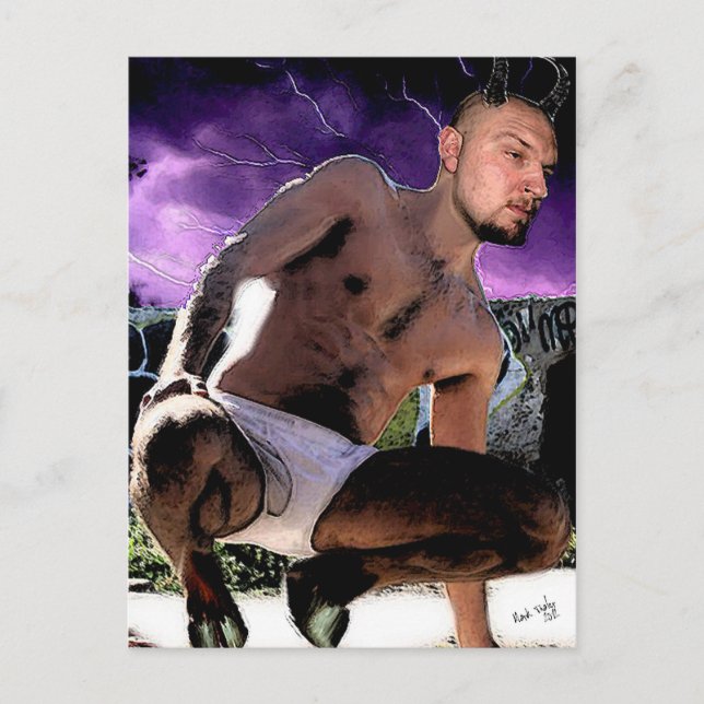 Hot Satyr in Briefs Postcard (Front)