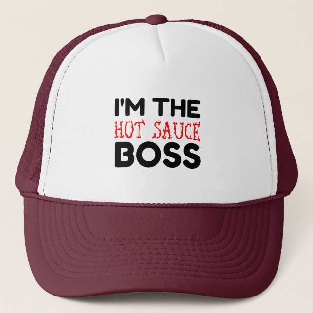 hot sauce boss trucker hat (Front)