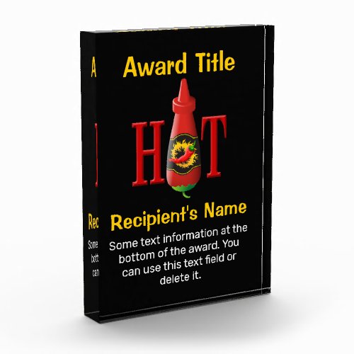 Hot Sauce Bottle Award