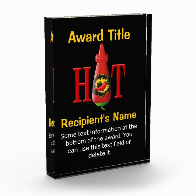 Hot Sauce Bottle Award (Left)