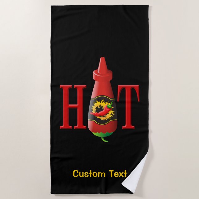 Hot sauce bottle beach towel (Front)