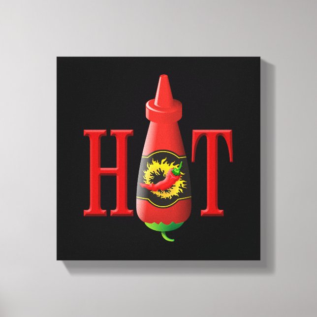 Hot Sauce Bottle Canvas Print (Front)