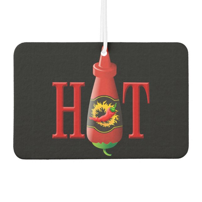 Hot sauce bottle car air freshener (Front)