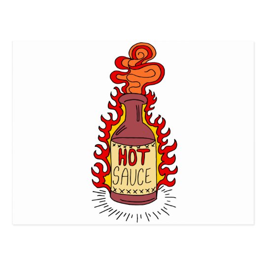 Hot Sauce Bottle Cartoon Postcard | Zazzle.com