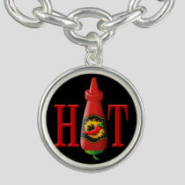 Hot Sauce Bottle Charm Bracelet