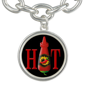 Hot Sauce Bottle Charm Bracelet
