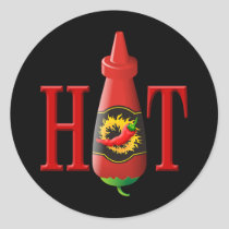 Hot sauce bottle classic round sticker