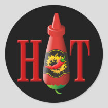 Hot sauce bottle classic round sticker