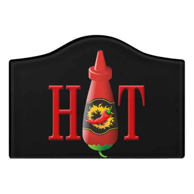 Hot sauce bottle door sign (Small Crest Front)