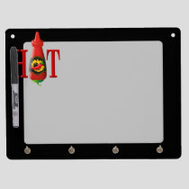 Hot Sauce Bottle Dry Erase Board With Keychain Holder