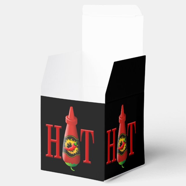 Hot sauce bottle favor boxes (Opened)