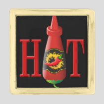 Hot Sauce Bottle Gold Finish Lapel Pin
