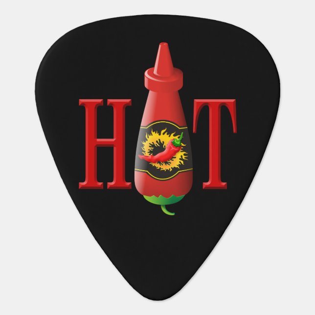 Hot Sauce Bottle Guitar Pick (Front)