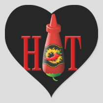 Hot sauce bottle heart sticker