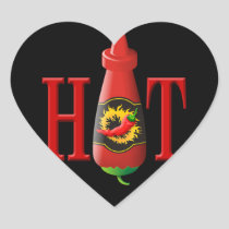 Hot sauce bottle heart sticker